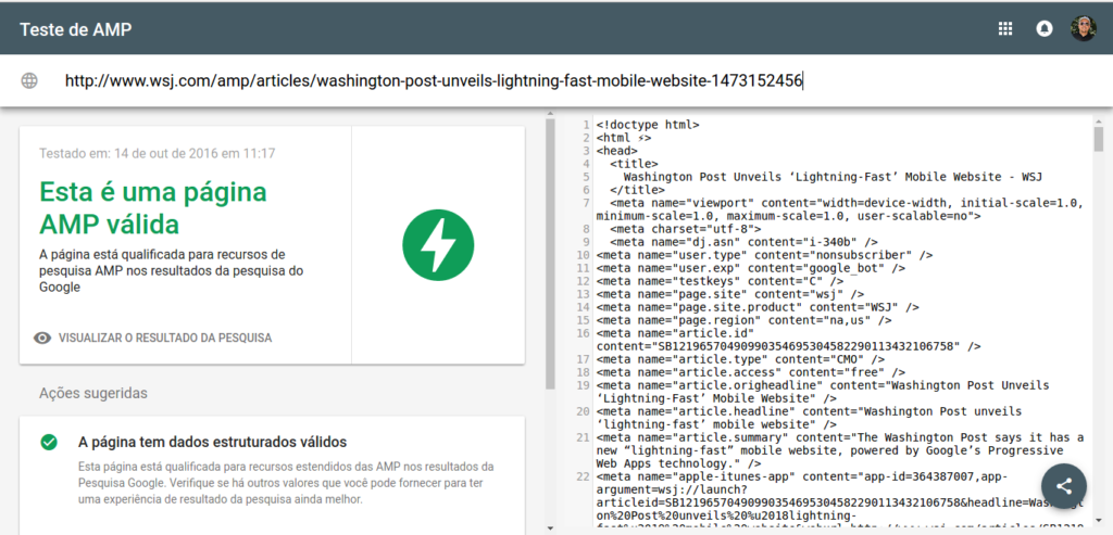 Nova Ferramenta de Teste Google AMP gera Relatórios Interessantes